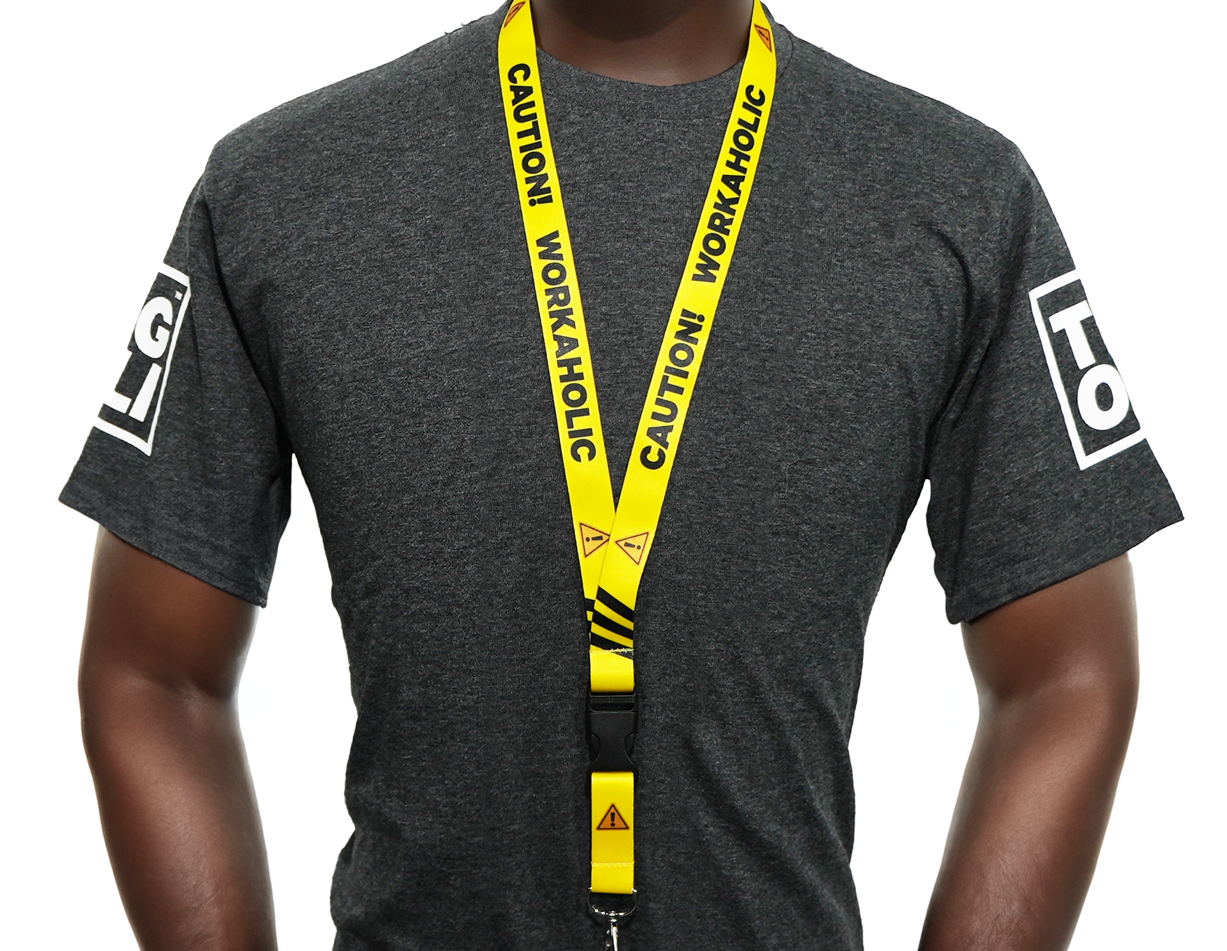 Workaholic Caution! Funny Lanyard Secondary image