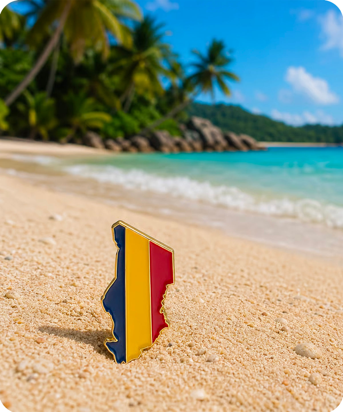 Chad Map Flag Enamel Pin Badge