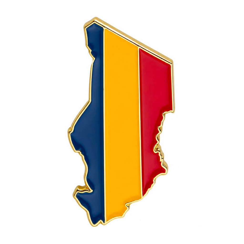 Chad Map Flag Enamel Pin Badge