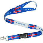 Iceland Flag Lanyard – Blue, Red & White “Iceland/Ísland”