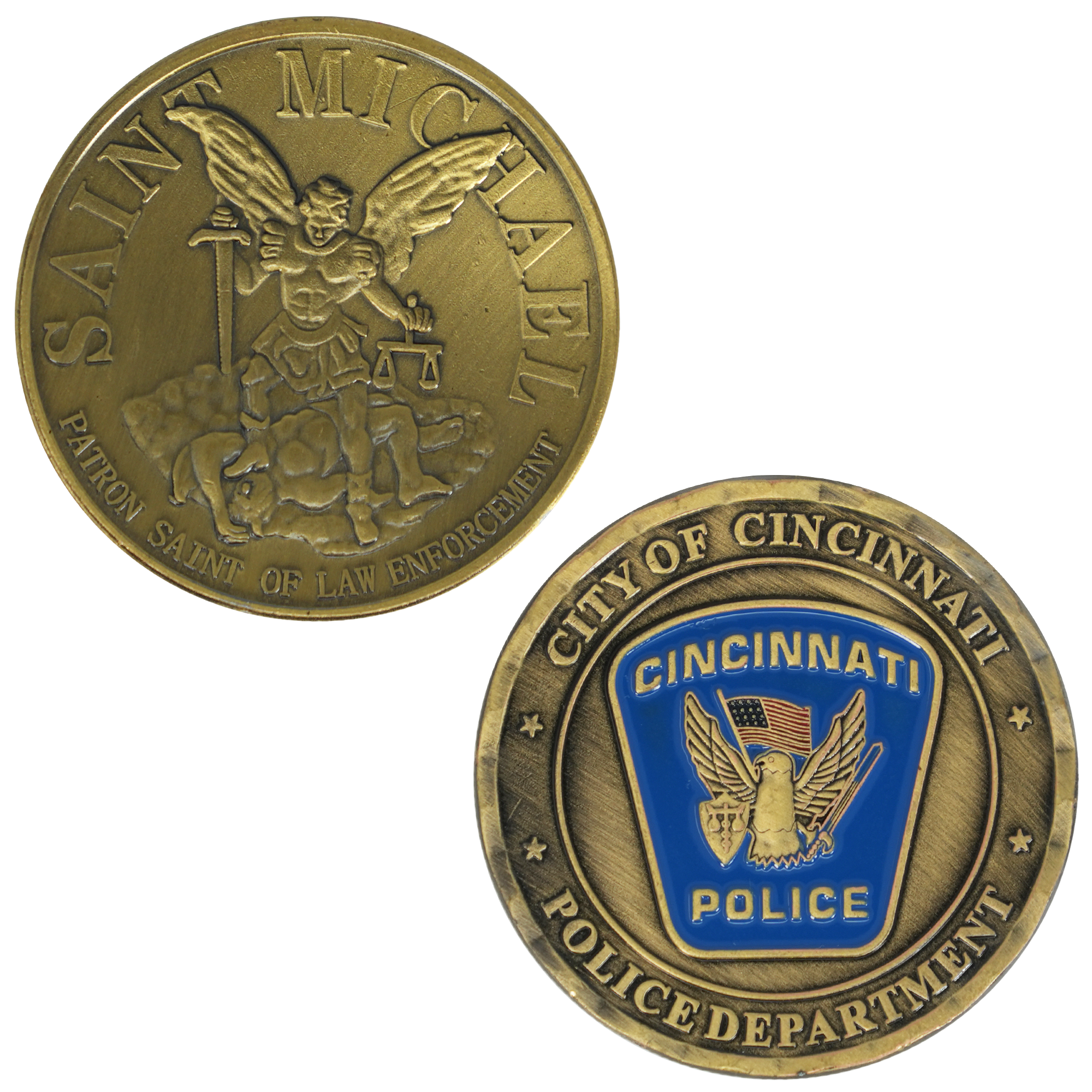 Moneda conmemorativa del Departamento de Policía de Cincinnati y del Departamento de San Miguel Imagen principal del producto