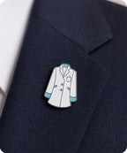 White Lab Coat Enamel Pin Badge