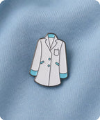 White Lab Coat Enamel Pin Badge