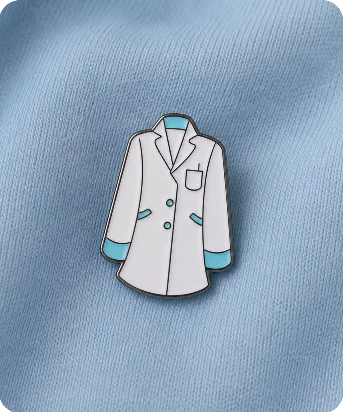White Lab Coat Enamel Pin Badge