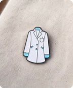 White Lab Coat Enamel Pin Badge