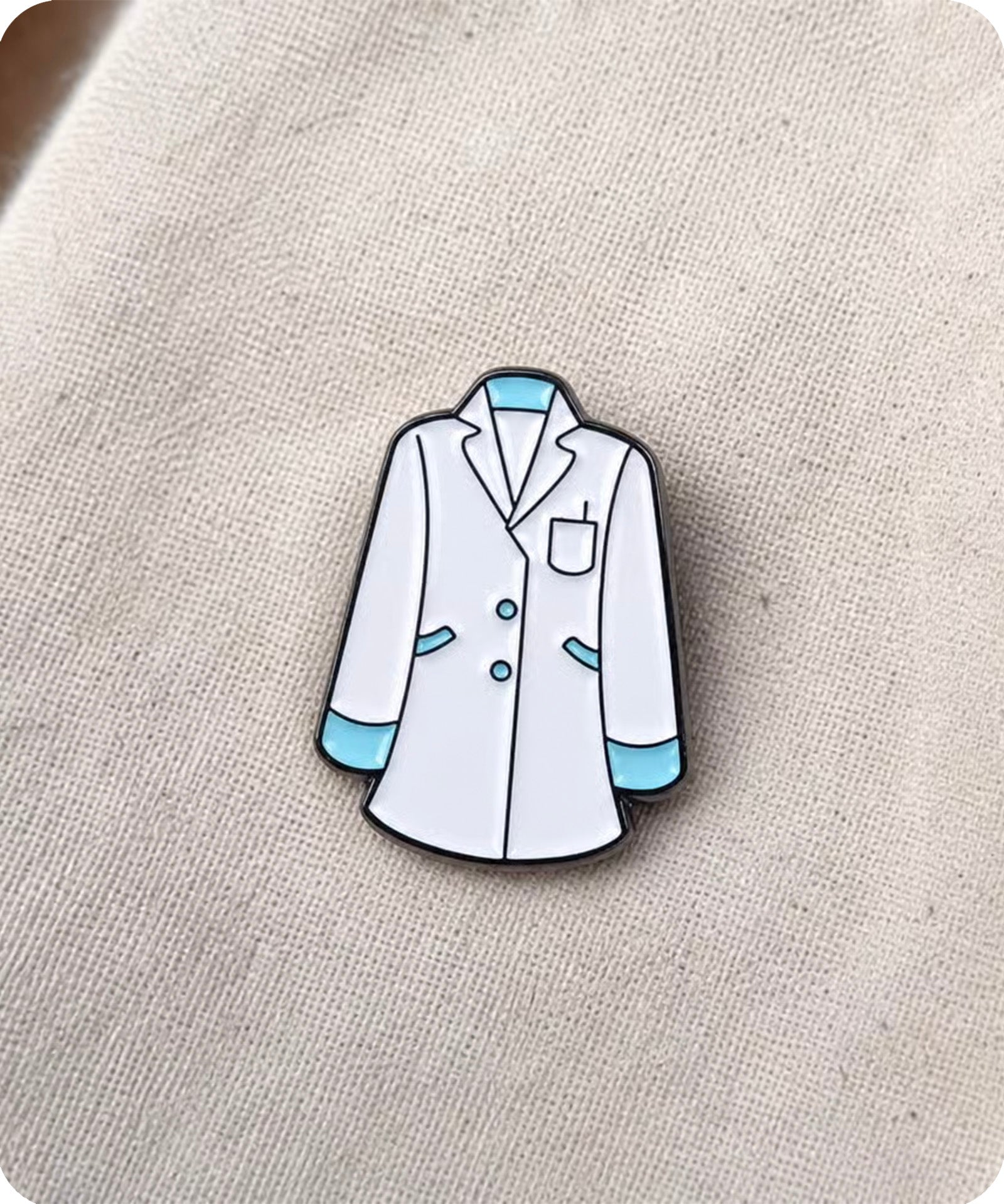 White Lab Coat Enamel Pin Badge