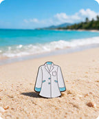 White Lab Coat Enamel Pin Badge