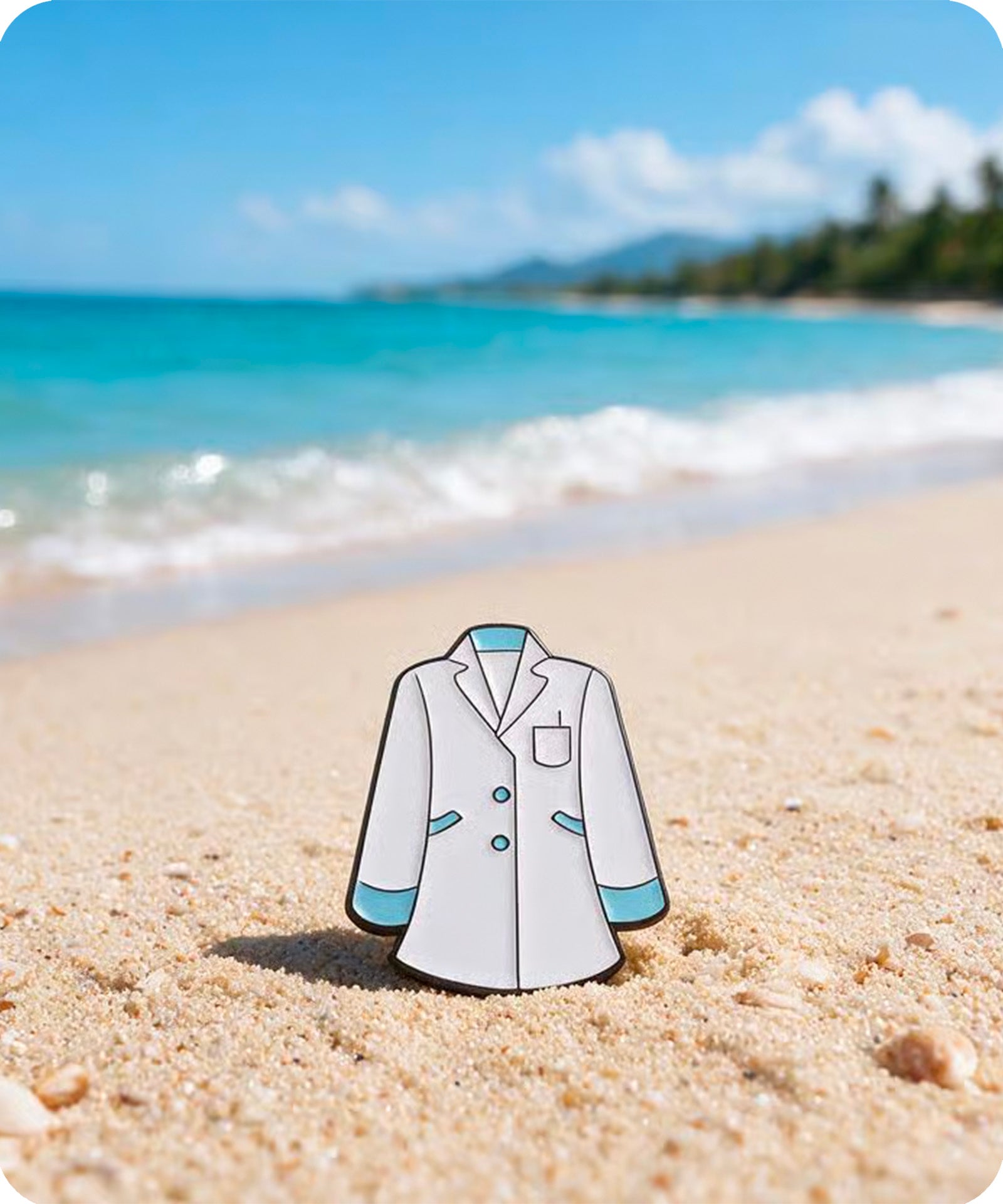 White Lab Coat Enamel Pin Badge