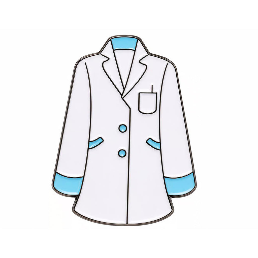 White Lab Coat Enamel Pin Badge