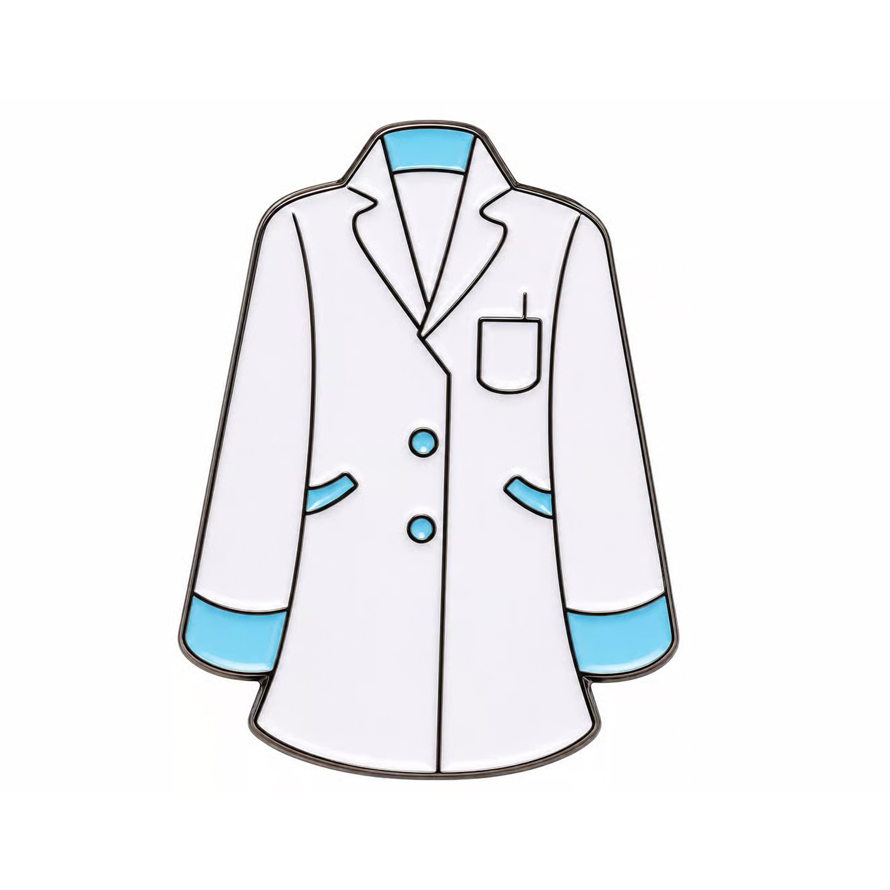 White Lab Coat Enamel Pin Badge