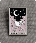 The Coffee Tarot Card Enamel Lapel Pin Badge