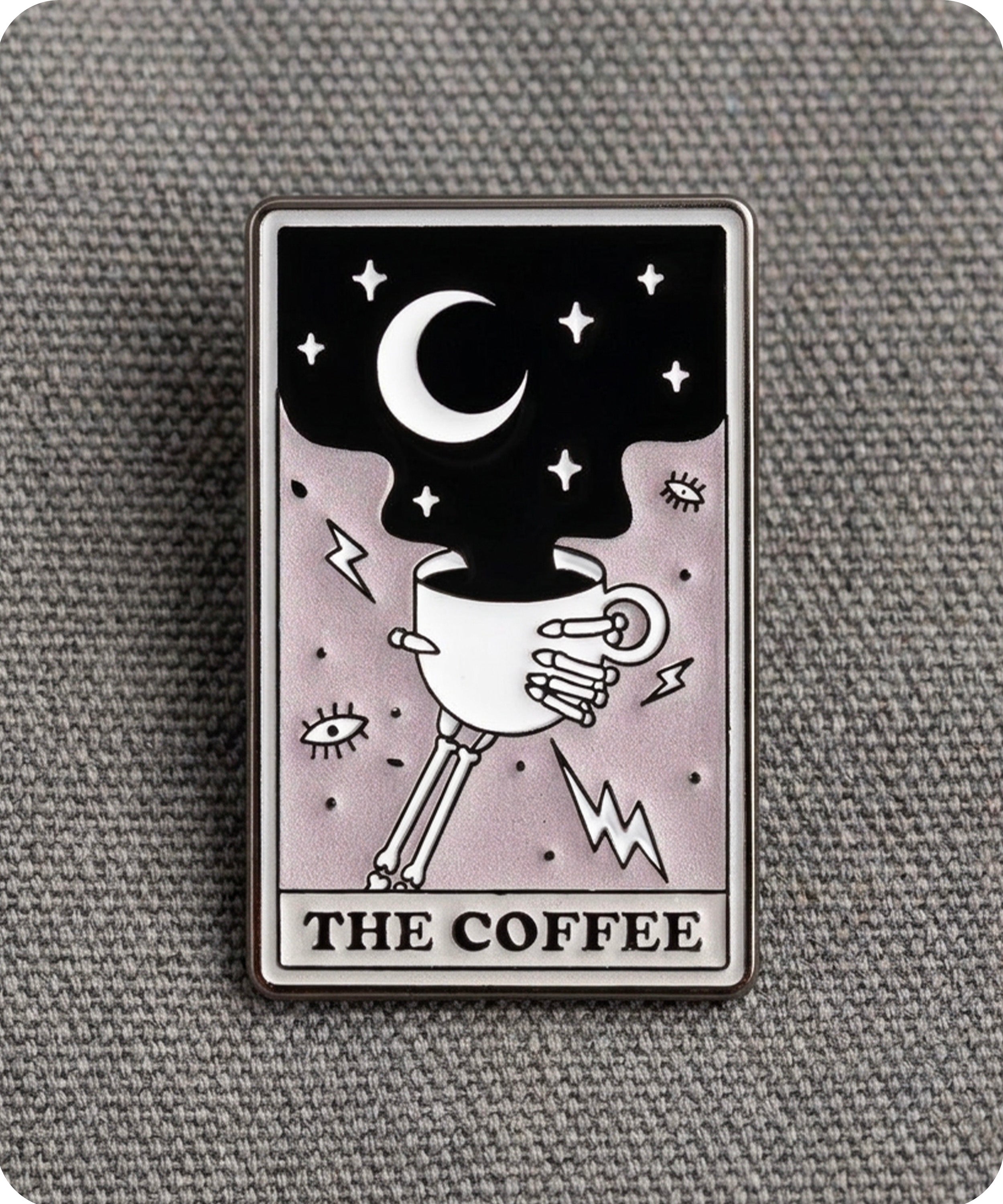 The Coffee Tarot Card Enamel Lapel Pin Badge