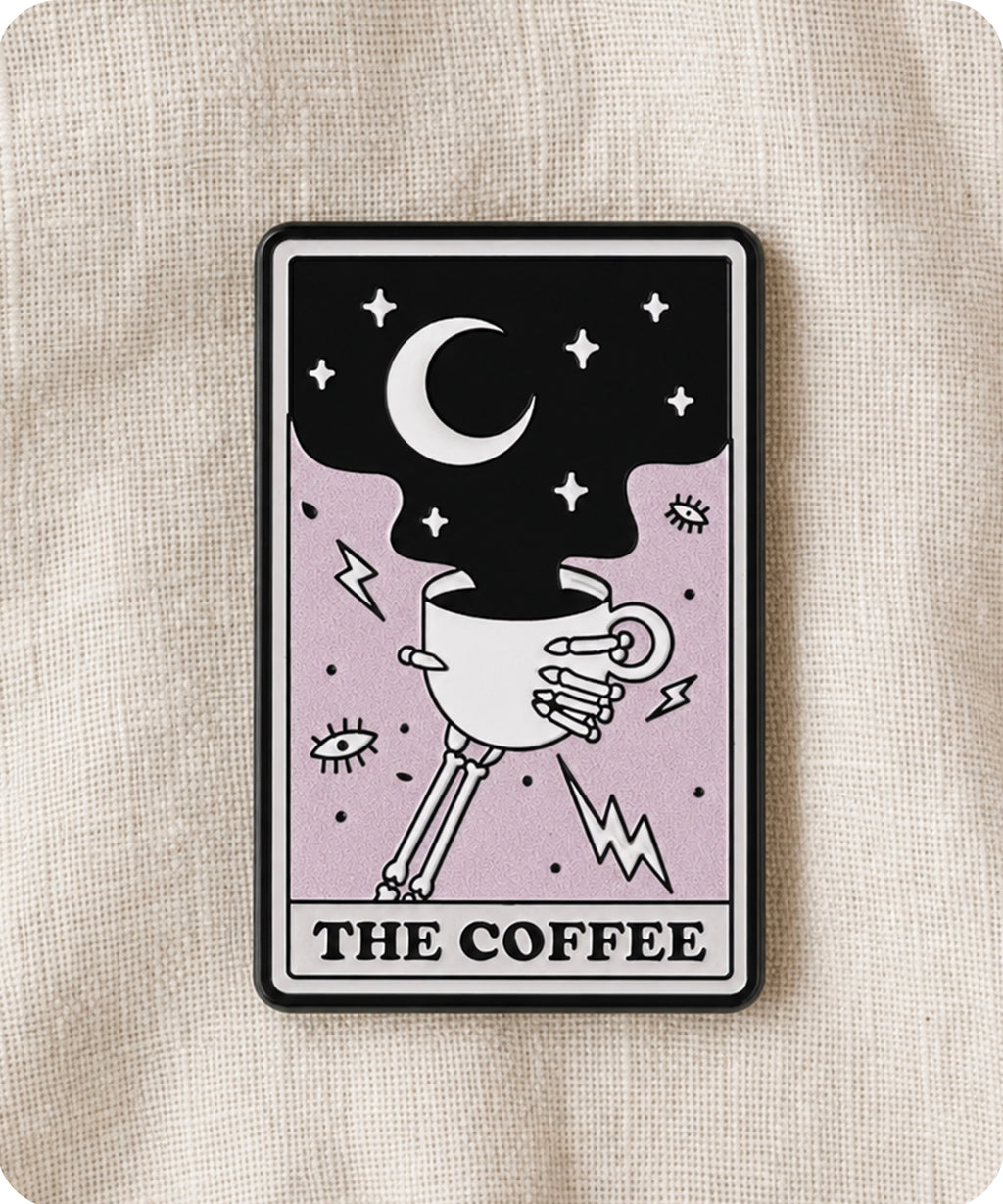 The Coffee Tarot Card Enamel Lapel Pin Badge
