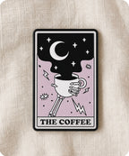 The Coffee Tarot Card Enamel Lapel Pin Badge