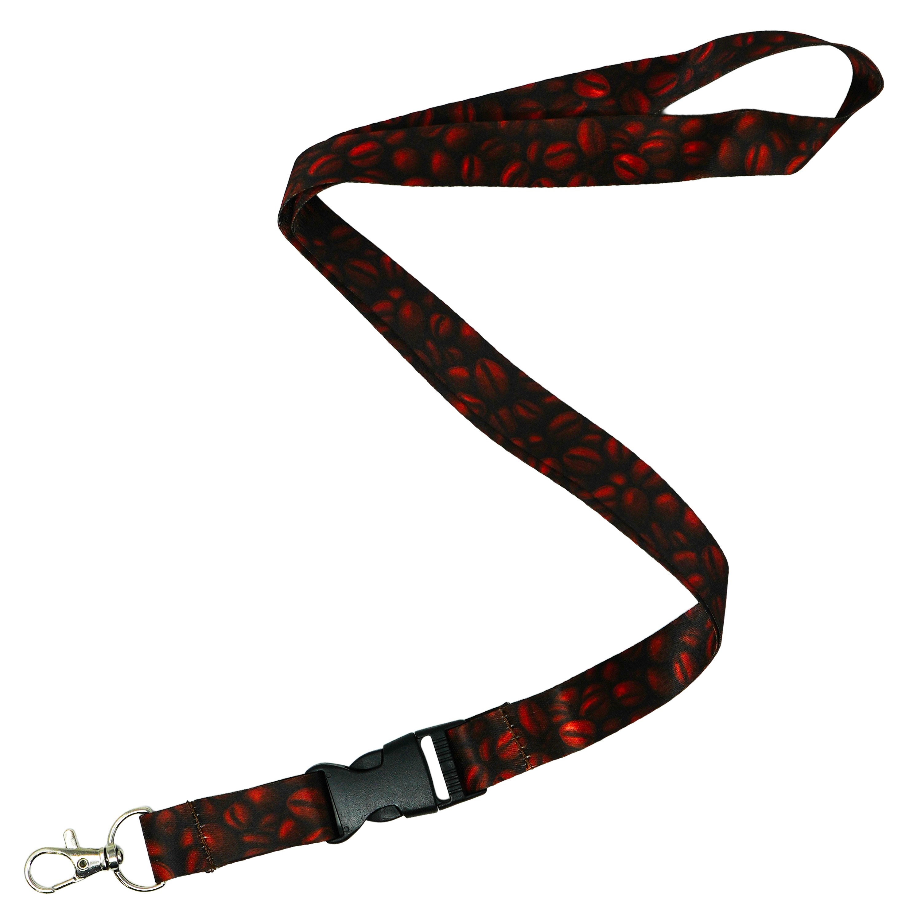 Coffee Bean Lanyard – Realistic Roasted Coffee Bean Print Neck Strap Main image