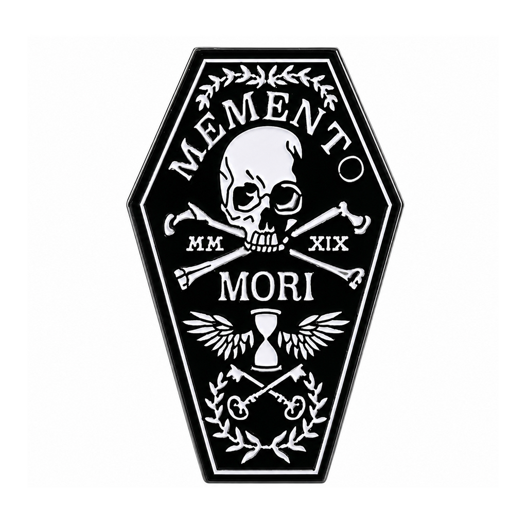 Memento Mori Coffin Enamel Lapel Pin Badge