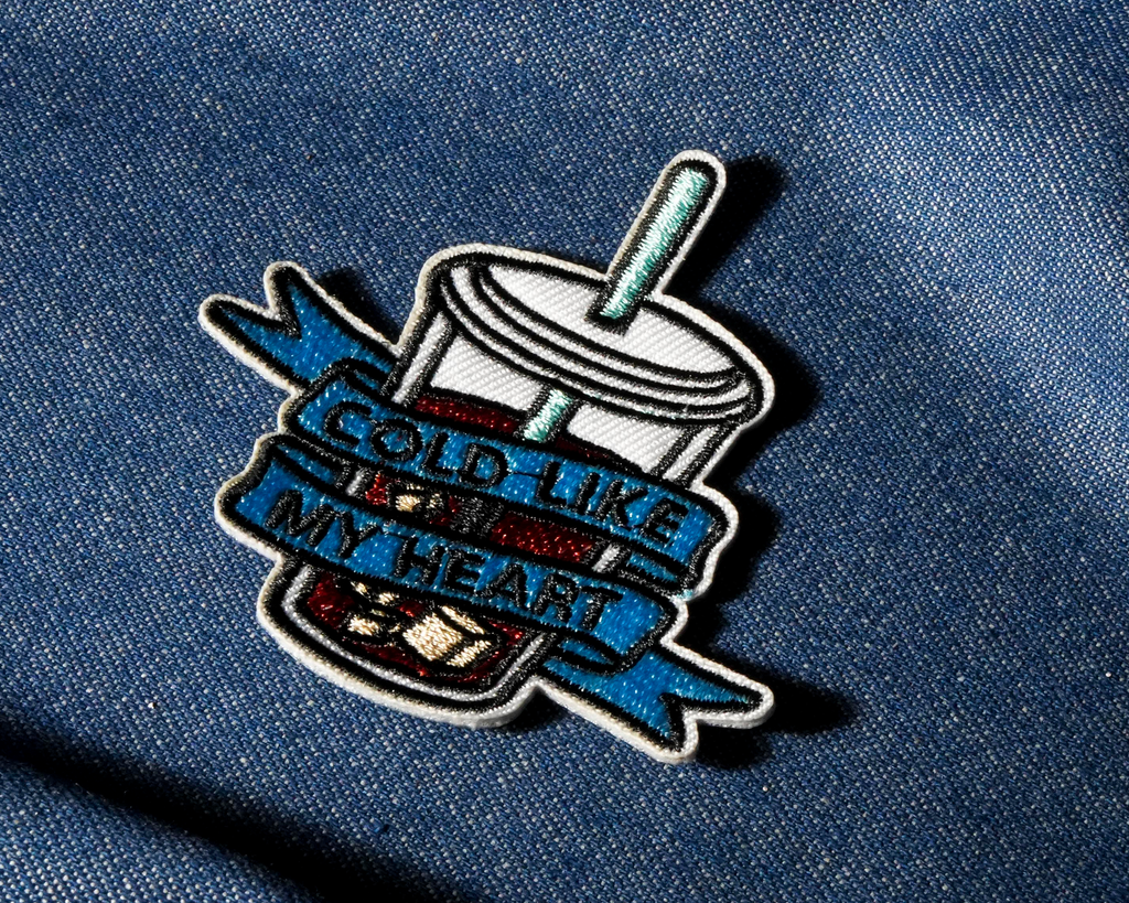 Iced Tea Coffee Cold Like My Heart Patch Iron On (7 x cm)