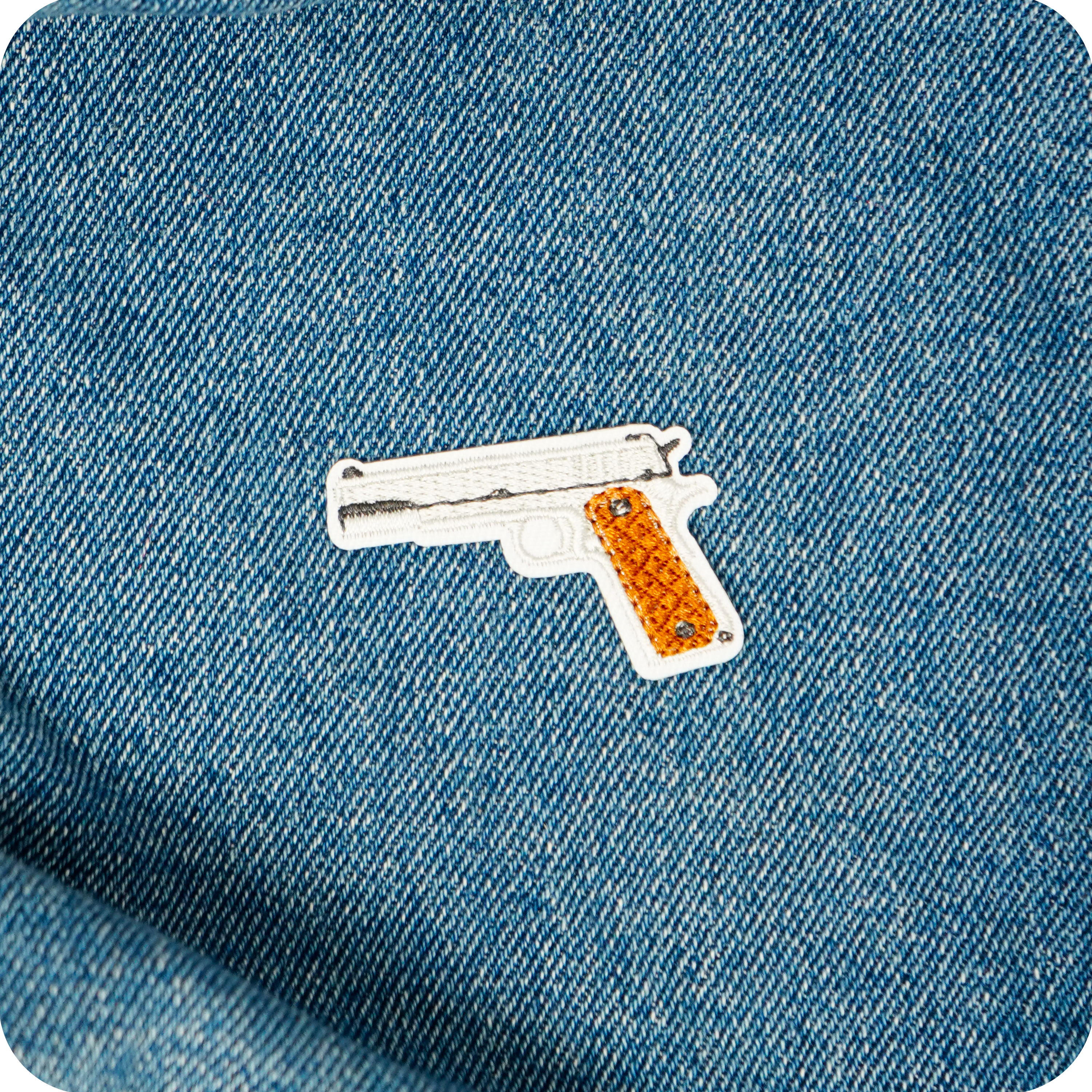 Colt M1911 Pistol Gun Iron On Patch (4.8 x 3.1cm)