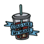 Iced Tea Coffee Cold Like My Heart Patch Iron On (7 x cm)