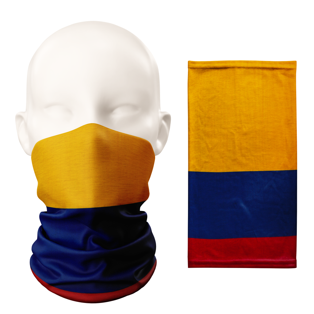 Braga de cuello con la bandera de Colombia - Cubrecaras transpirable para el cuello