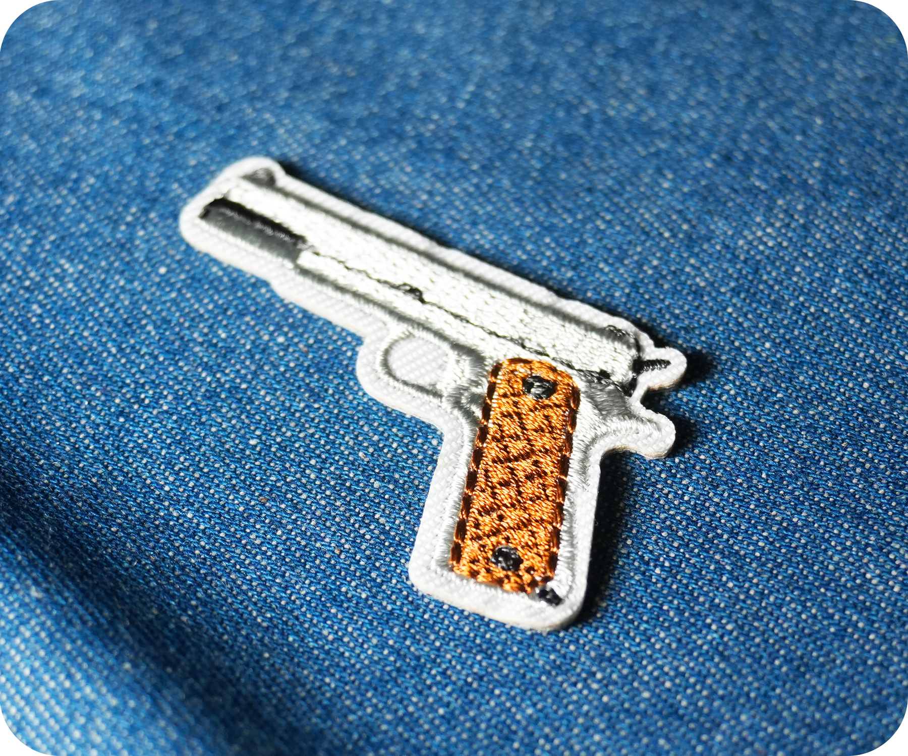 Colt M1911 Pistol Gun Iron On Patch (4.8 x 3.1cm)