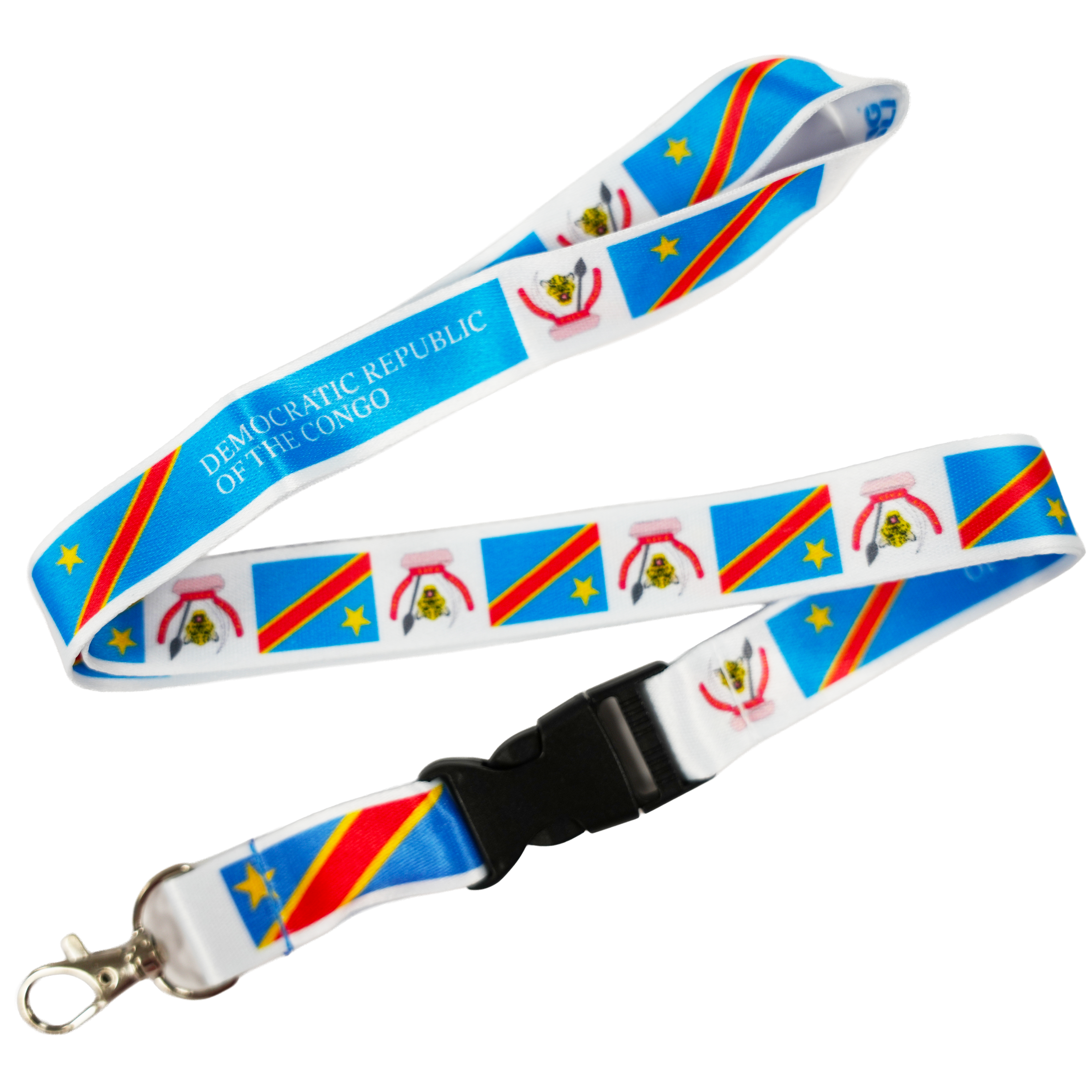 Democratic Republic of the Congo DRC Flag Lanyard Keychain