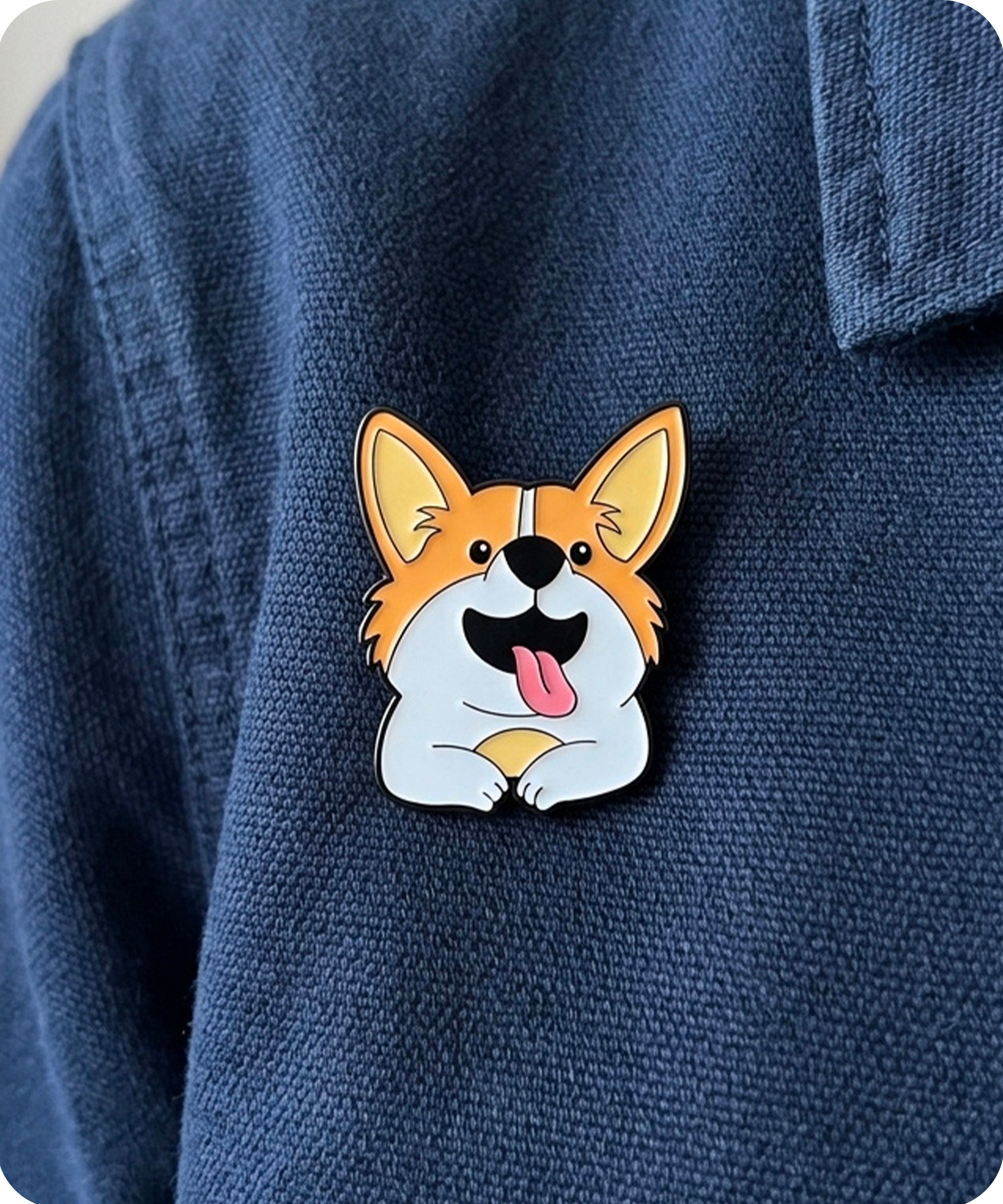 Cute Corgi Dog Enamel Lapel Pin Badge Imagen secundaria del producto