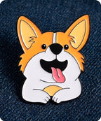 Cute Corgi Dog Enamel Lapel Pin Badge
