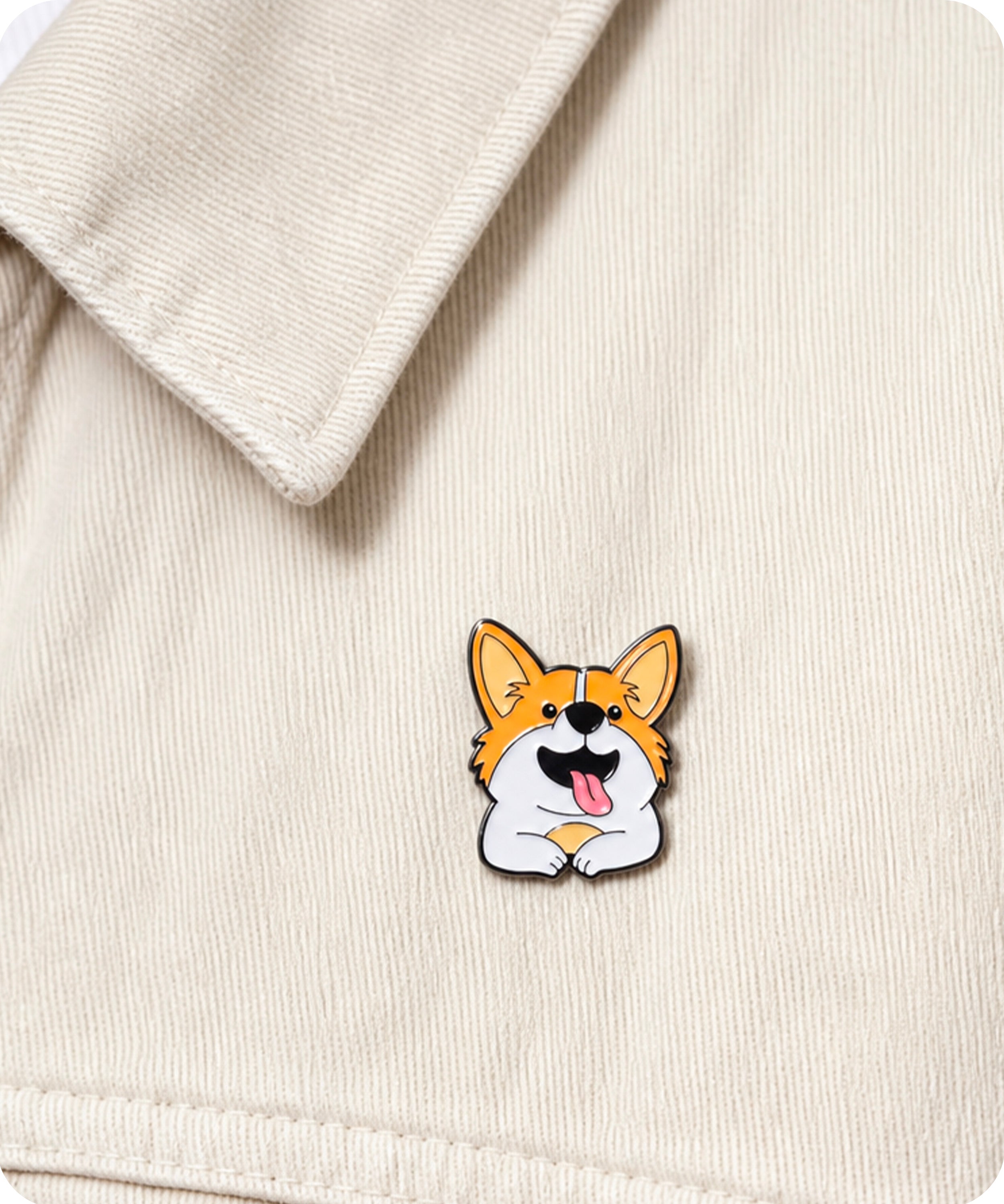 Cute Corgi Dog Enamel Lapel Pin Badge