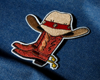 Botas y Sombrero de Vaquero Parche Termoadhesivo Lejano Oeste (8 x 8cm)