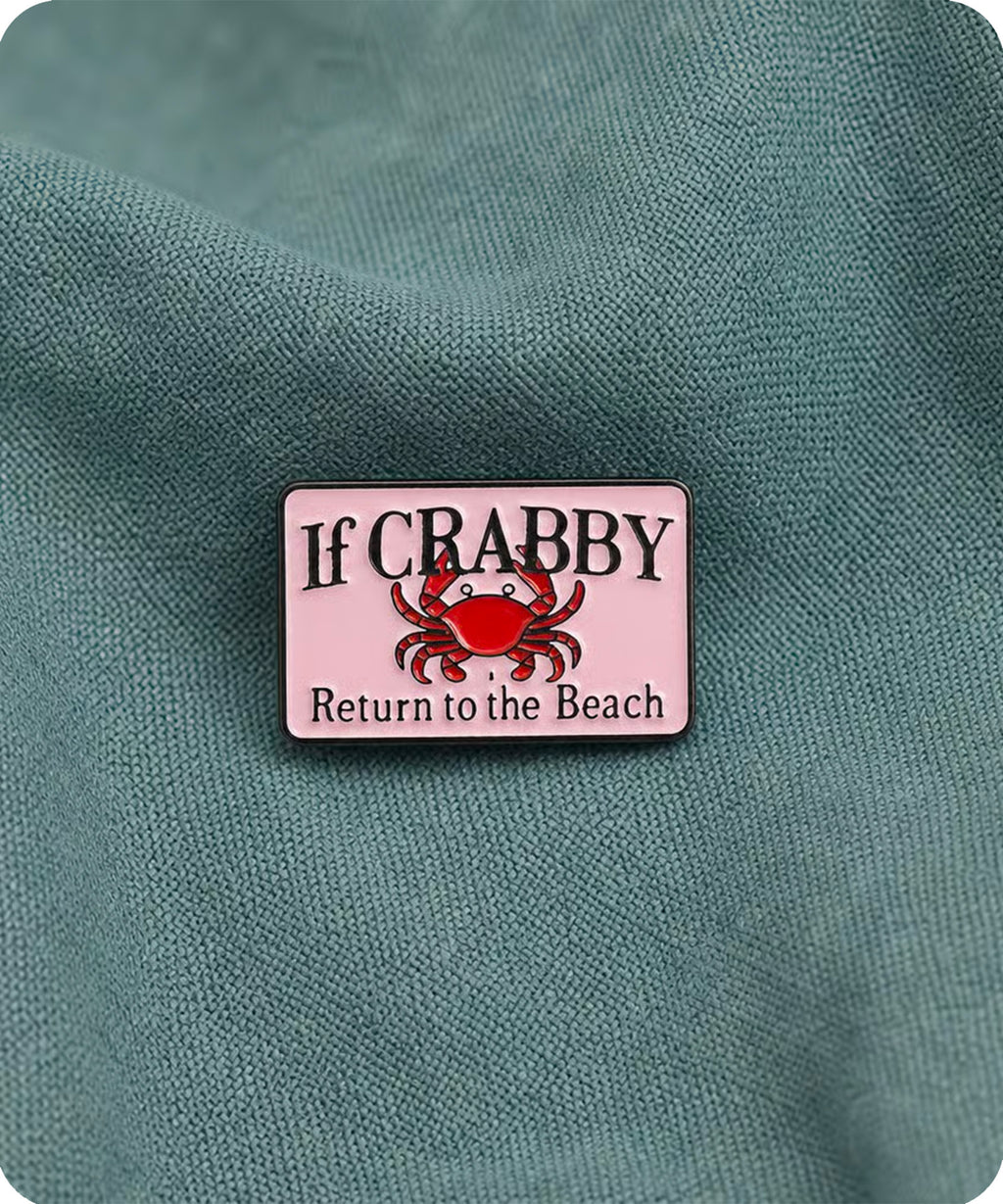 If Crabby Return to the Beach Enamel Pin Badge