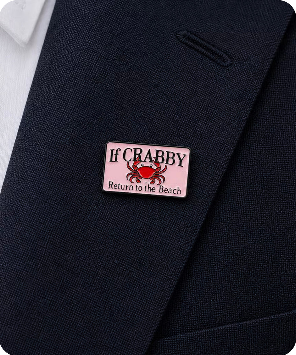 If Crabby Return to the Beach Enamel Pin Badge