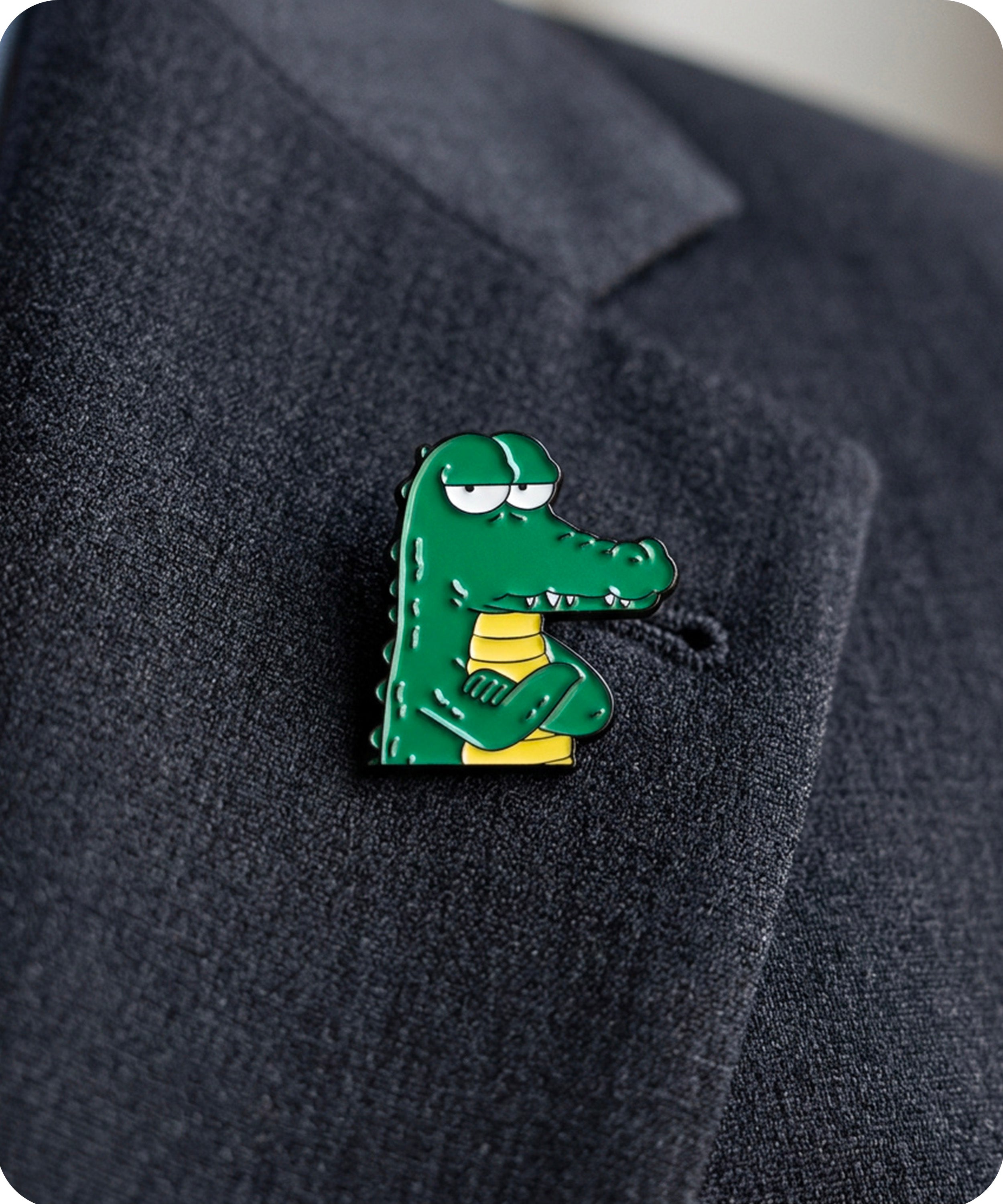 Funny Crocodile Enamel Lapel Pin Badge