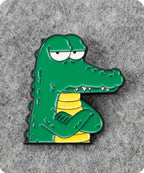 Funny Crocodile Enamel Lapel Pin Badge