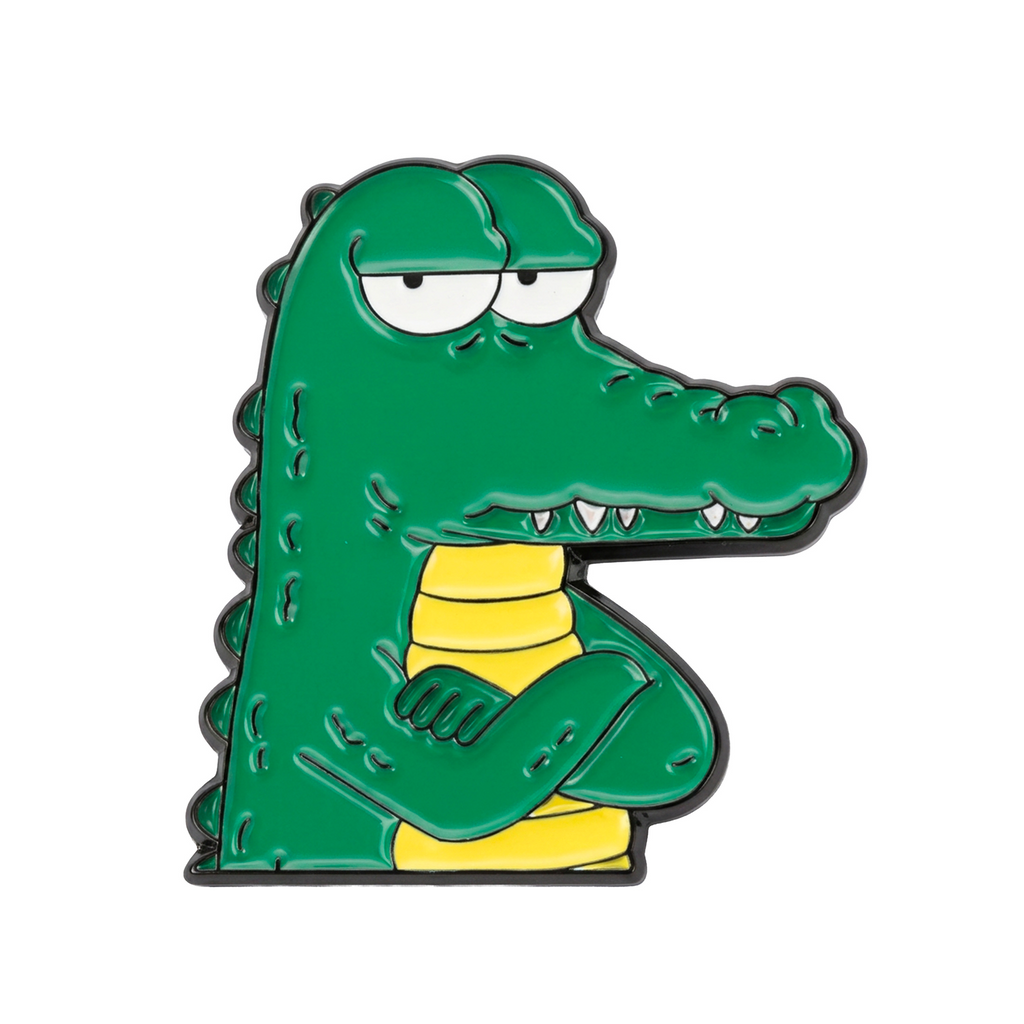 Funny Crocodile Enamel Lapel Pin Badge