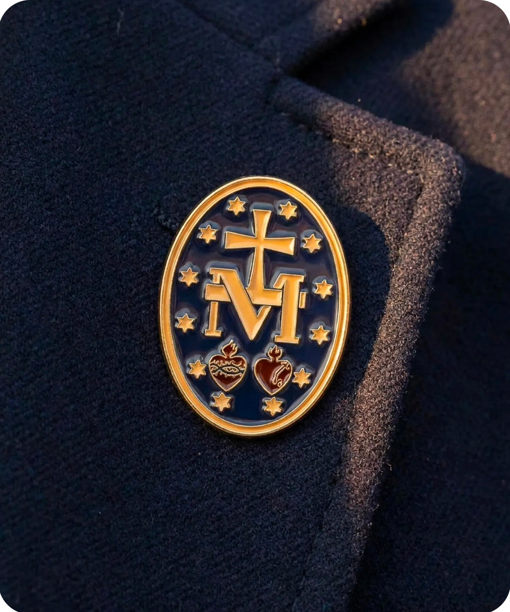 Miraculous Medal Enamel Lapel Pin Badge