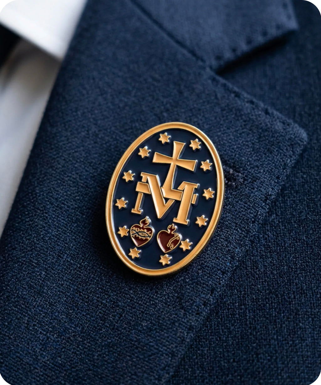 Miraculous Medal Enamel Lapel Pin Badge