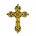 Gold Christian Cross Enamel Pin Badge