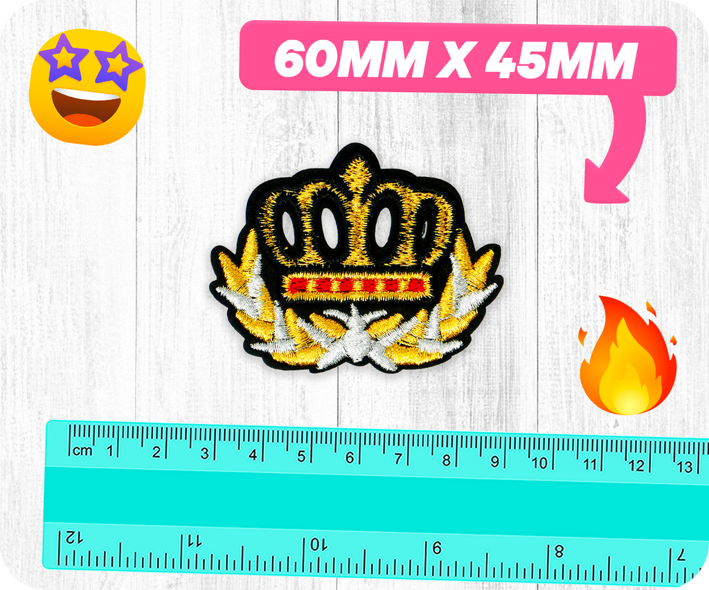 Crown Maritime Oak Leaf Navy Iron On Patch (6 x 4.5cm)