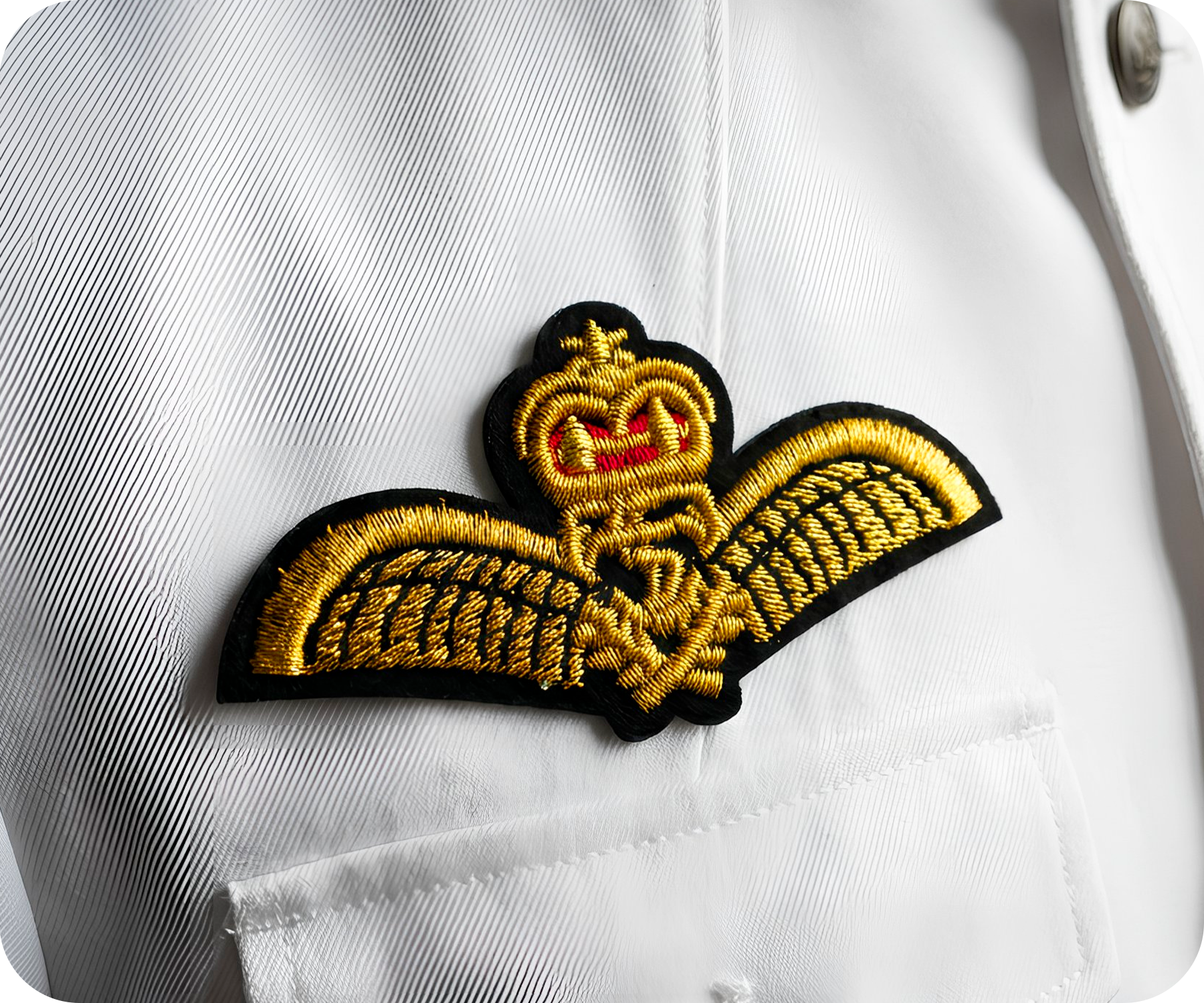 Gold Crown With Wings Military Naval Iron On Patch (7.5 x 4cm) Secondary image