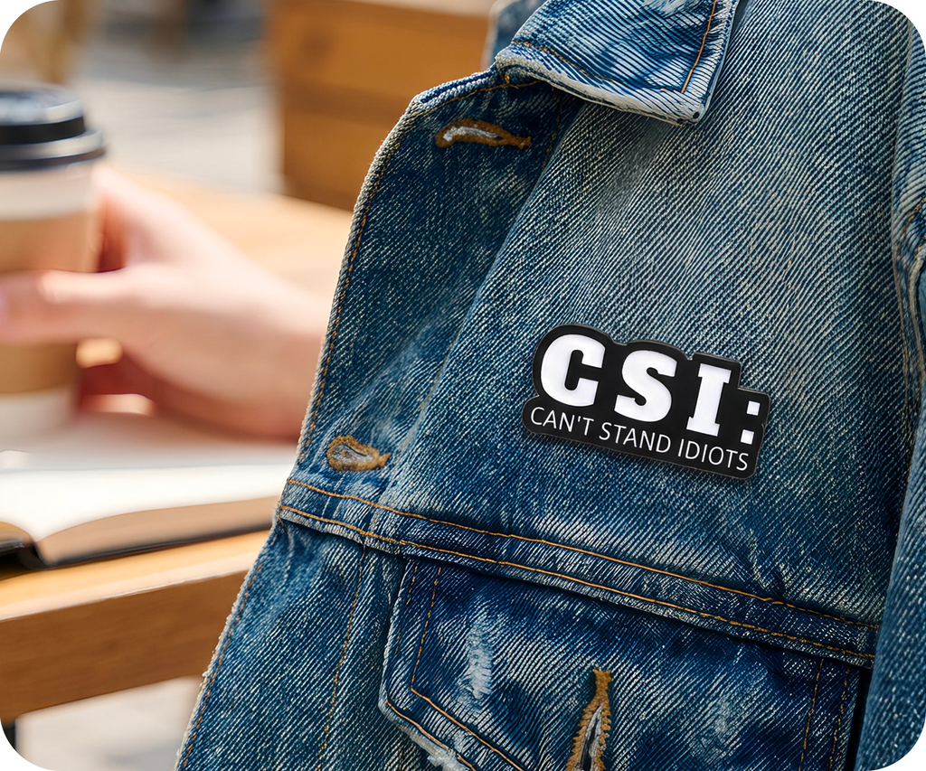 CSI Can't Stand Idiots Pin Badge