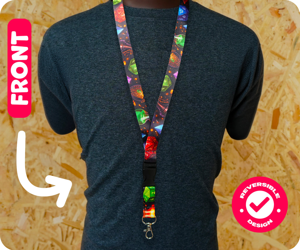 Fantasy Dice Gaming Tabletop RPG Board Game Lanyard