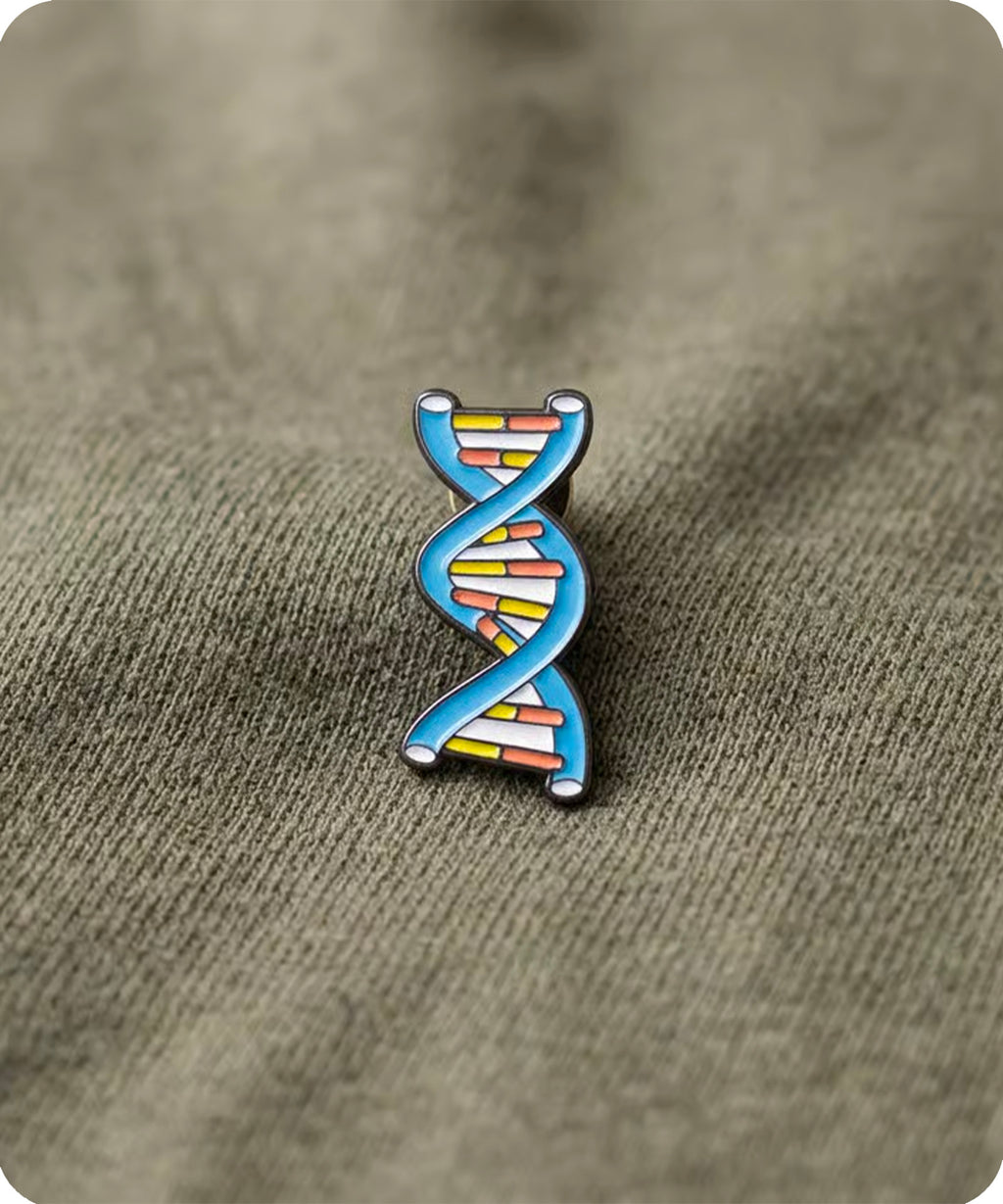 DNA Double Helix Enamel Pin Badge
