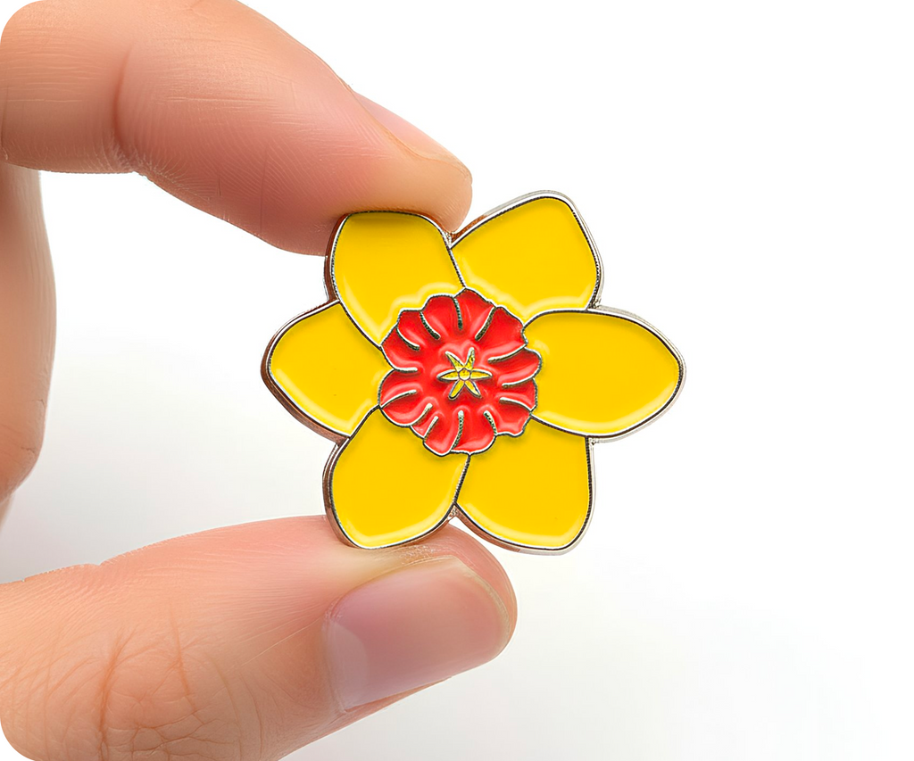 Daffodil Yellow Flower Pin Badge