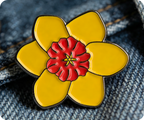 Daffodil Yellow Flower Pin Badge