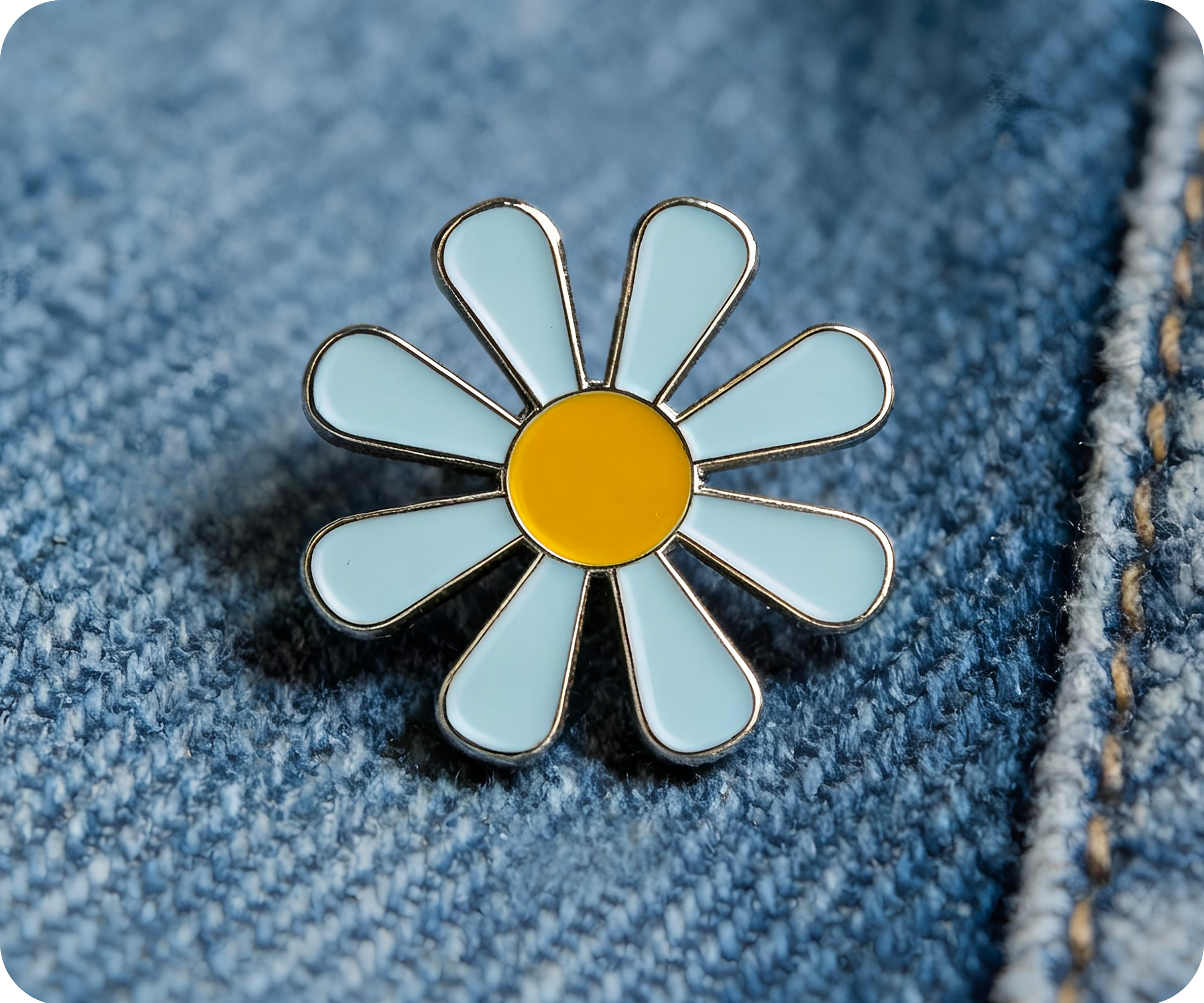 Daisy Flower Pin Badge