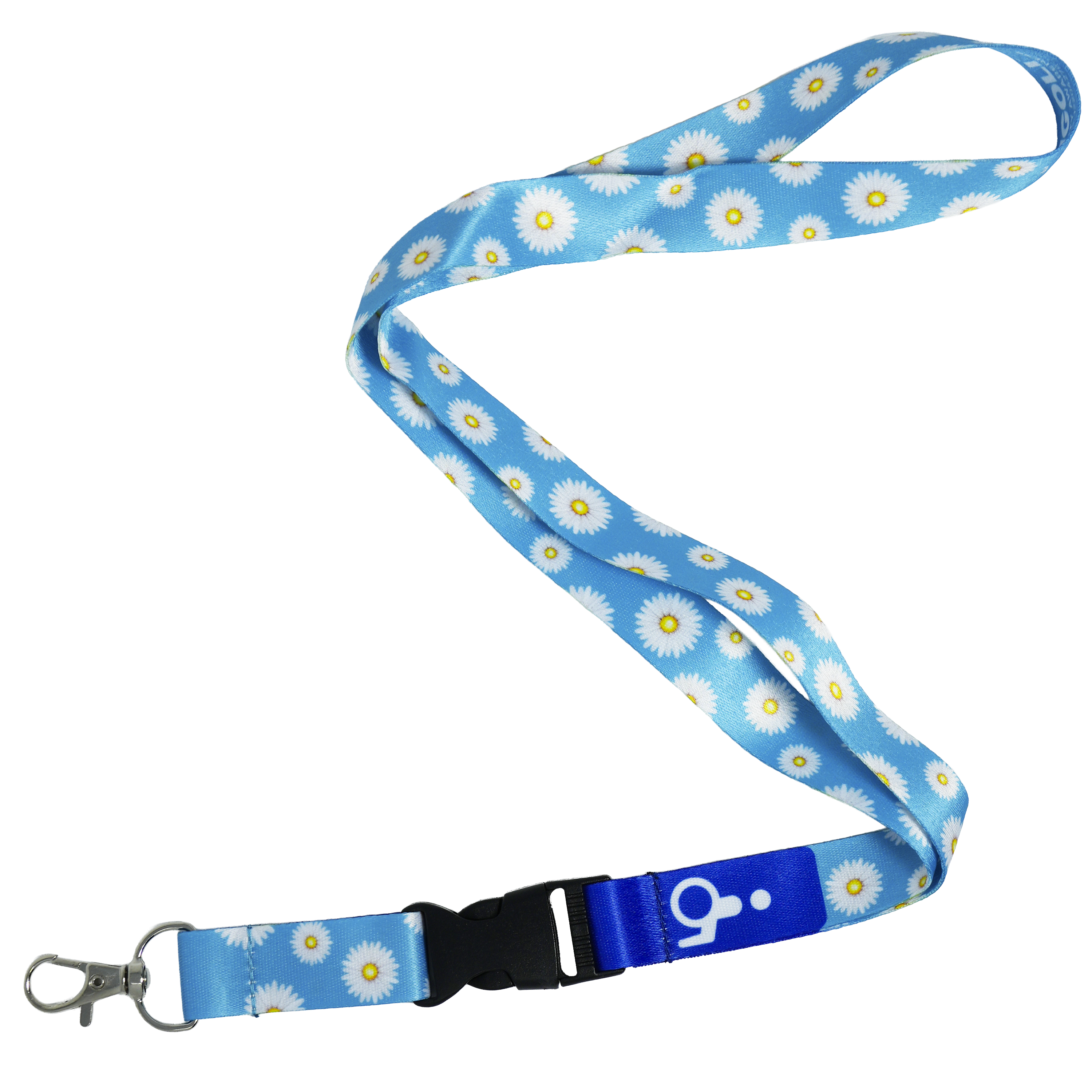 Disability Awareness Blue Daisy Flower Lanyard Main image