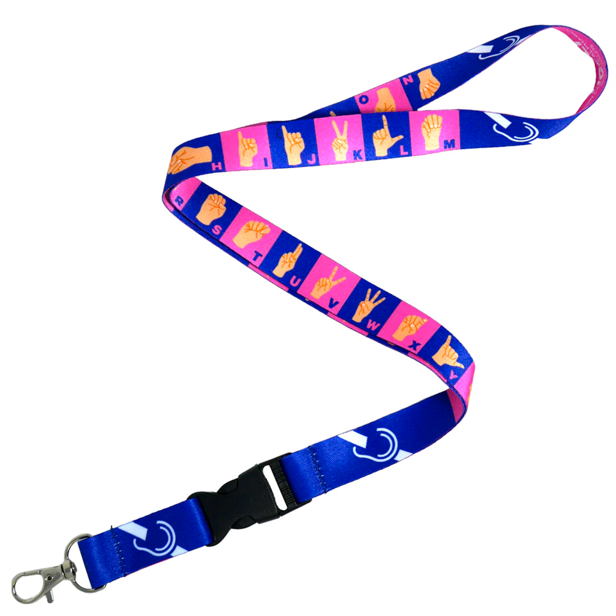 Deaf Awareness Hard Of Hearing Sign Language Symbol Lanyard Main image