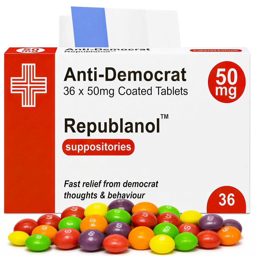 Anti-Democrat Republanol Prescription Joke Sweets, 36g | Vegan & Vegetarian