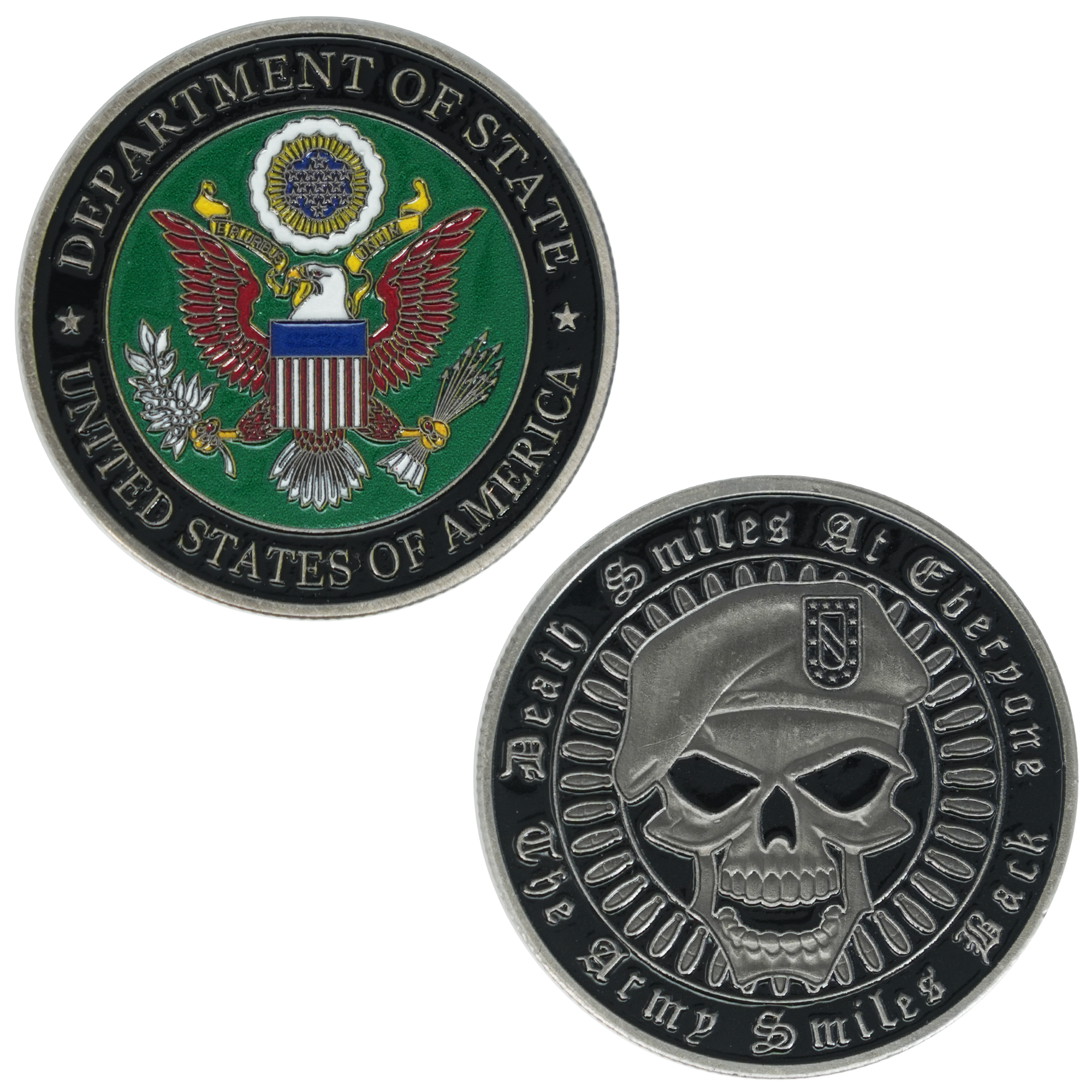 Moneda conmemorativa del Departamento de Estado y del Ejército de EE. UU. Imagen principal del producto